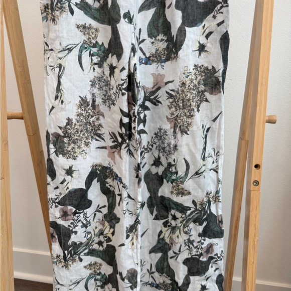 Puro Lino Floral Elastic Waist Pants - Picture 6 of 7